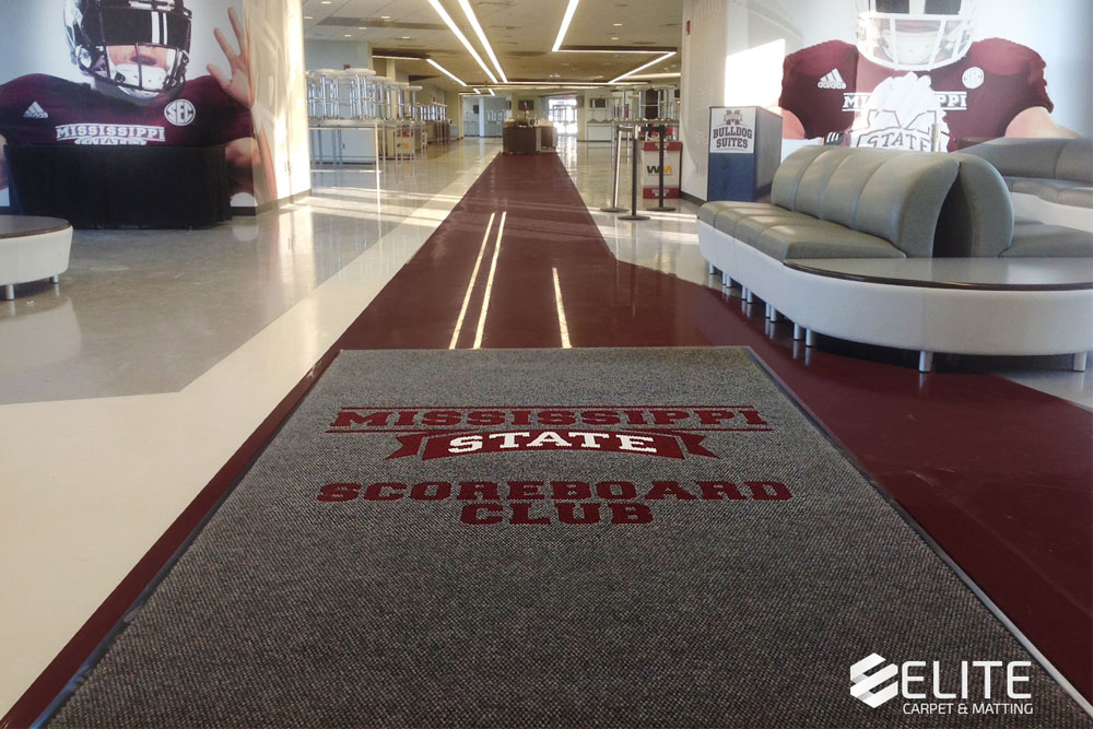 mississippi state university scoreboard club logo entry mat